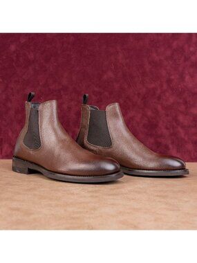Adam Derrick by Boot NY Men Brown Leather Dress Chelsea Ankle Boots sz 7